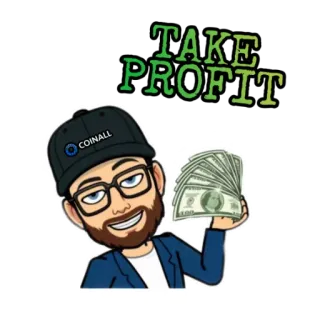 💵 TAKE PROFIT dinero, ganancia, inversión, finanzas, cripto, negocios whatsapp sticker