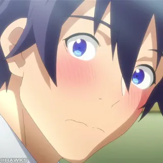 ⛓ @HAWKS Anime, Jongen, Blozen, Schattig, Karakter telegram sticker