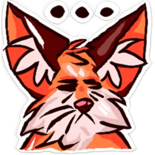 😑 cáo, động vật, cam, hoạt hình, nhãn dán, dễ thương telegram sticker
