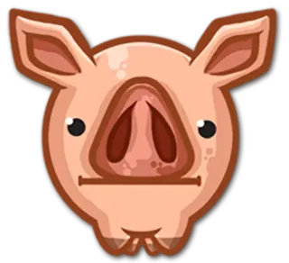 😐 porco, animal, desenho animado, fofo, emoji, adesivo telegram sticker