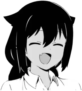 😄 Anime, Chica gato, Manga, Kawaii, Lindo, Feliz telegram sticker