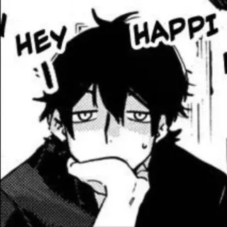 🛹 HEY HAPPI Anime, Manga, Chico, Feliz, Expresión telegram sticker