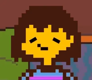 ☺️ Frisk Undertale frisk, undertale, pixel art, permainan video telegram sticker