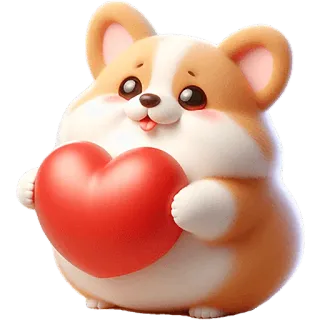🫶 corgi, cachorro, coração, fofo, amor, animal, adesivo telegram sticker