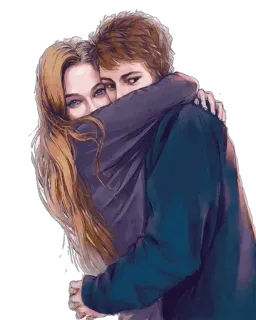 🖤 câlin, couple, romance, amour, étreinte telegram sticker