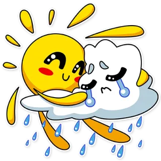 🌦 matahari, awan, hujan, cuaca, senang, sedih, emosi telegram sticker