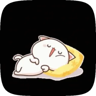 😀 gatto, dormire, animale, cartone animato, carino, kawaii telegram sticker