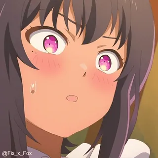 😮 @Fix_x_Fox anime, cartoon, expression, surprised, girl telegram sticker
