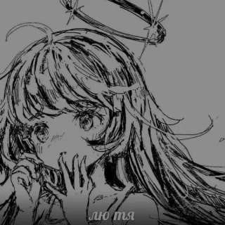 🖤 лю тя Ragazza anime, Manga, Aureola, Schizzo, Disegno, Illustrazione telegram sticker