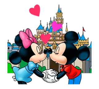 😘 Mickey Mouse Mickey Mouse, Minnie Mouse, Disney, amore, cartone animato, coppia, bacio telegram sticker