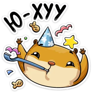 🎉 Ю-ХУУ animal, lontra, festa, divertido, desenho animado, fofo telegram sticker