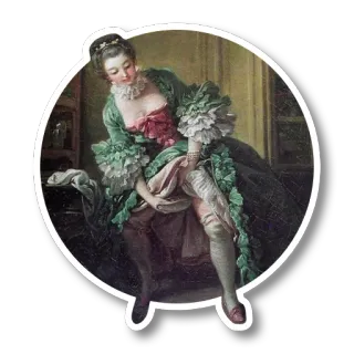 💧 rococo, femme, bas, robe, œuvre d'art, peinture telegram sticker