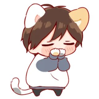 💞 Anime, Kawaii, Gato, Lindo, Orejas, Chibi whatsapp sticker