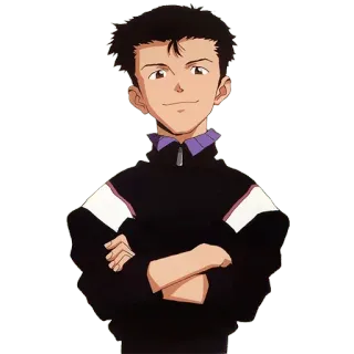 😌 Toji Suzuhara Neon Genesis Evangelion anime, character, Toji Suzuhara, Evangelion, smile, boy telegram sticker