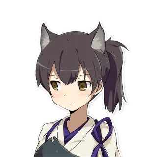 😒 Anime, Manga, Mädchen, Katze, Ohren telegram sticker