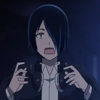 😰 Yu Ishigami Kaguya-sama: Love Is War 애니메이션, 이시가미, 헤드폰, 충격, 카구야님은告らせたい, 캐릭터, 만화 whatsapp sticker
