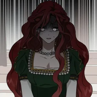 ♥️ donna, capelli rossi, anime, manga, arrabbiata telegram sticker