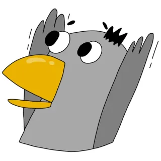 😟 ptak, kreskówka, przestraszony, zszokowany telegram sticker