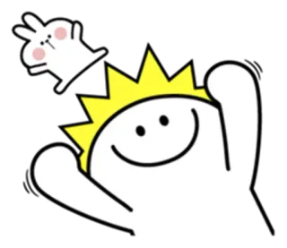 🙌 cartoon, konijn, personage, sticker, schattig, blij telegram sticker