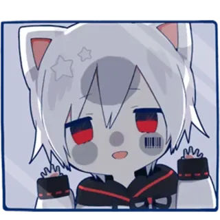 👀 sticker, anime, cartoon, character, kawaii, cute, cat, avatar whatsapp sticker