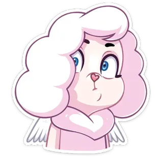 👀 Мультик, Ангел, Милый, Пушистый, Животное, Персонаж whatsapp sticker
