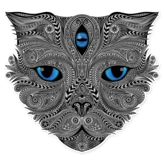 🐈 cat, animal, third eye, spiritual, ornate, decorative, sticker, art telegram sticker