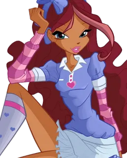 😊 Aisha Winx Club Anime, Desenho animado, Menina, Fada, Mágico telegram sticker