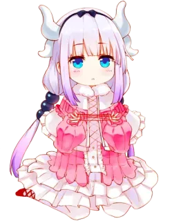😳 Kanna Kamui Miss Kobayashi's Dragon Maid Anime, Chibi, Fofo, Kawaii, Dragão, Kanna, Kanna Kamui whatsapp sticker