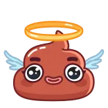 😇 Emoji, Kackhaufen, Engel, Süß, Lustig, Heiligenschein telegram sticker