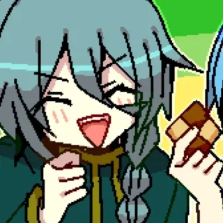 🌟 Anime, Cartone animato, Pixel art, Carino, Felice, Espressione whatsapp sticker
