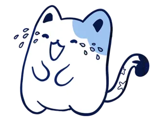 🤔 gato, desenho animado, animal, fofo, chorando, lágrimas telegram sticker