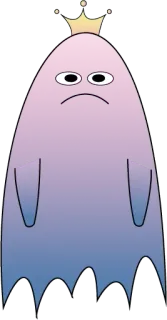 ☹️ призрак, корона, грустный, розовый, синий, мультфильм whatsapp sticker