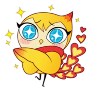 ✨ cú mèo, hoạt hình, tình yêu, trái tim, ngôi sao, dễ thương telegram sticker