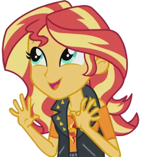 🤗 Sunset Shimmer My Little Pony: Equestria Girls サンセットシマー, エクエストリア・ガールズ, マイリトルポニー, アニメ, フレンドリー, キャラクター whatsapp sticker