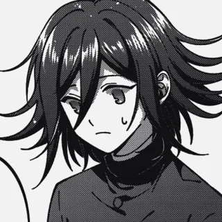 🏁 Kokichi Oma Danganronpa V3: Killing Harmony Anime, Manga, Kokichi Oma, Danganronpa, Videospiel, Charakter, Schwarzweiß whatsapp sticker