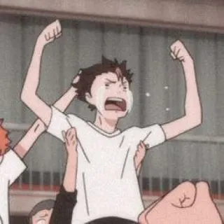 🏐 Nishinoya Yuu Haikyuu!! anime, cartoon, celebration, haikyuu, nishinoya yuu telegram sticker