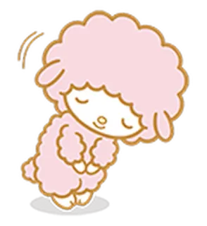 🙇 fofo, ovelha, rosa, animal, desenho animado, kawaii telegram sticker