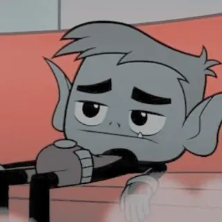 🐍 Beast Boy Teen Titans Beast Boy, Teen Titans, Cartone animato, Triste, Malinconia telegram sticker