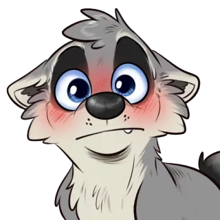 😳 cartoon, wolf, animal, sticker, cute, character whatsapp sticker