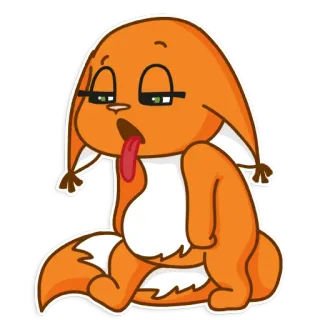 😿 squirrel, cartoon, orange, animal, tired, sleepy telegram sticker