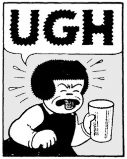 🙁 UGH Comic, Ekel, Ugh, Ausdruck, Cartoon telegram sticker