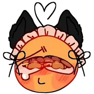 🌝 kocie uszy, anime, słodkie, emoji, sztuka cyfrowa telegram sticker