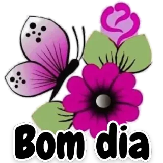 🙏 Bom dia Guten Morgen, Schmetterling, Blume, Gruß, Positiv whatsapp sticker