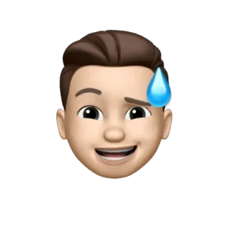 😅 memoji, emoji, sweat, worried, nervous, face telegram sticker
