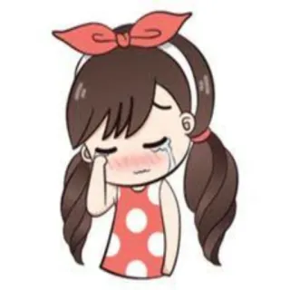 😭 การ์ตูน, ร้องไห้, เศร้า, ผู้หญิง, น้ำตา, อารมณ์ telegram sticker