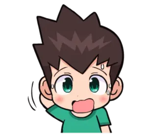 😄 Anime, Dibujos animados, Chico, Kawaii, Preocupado, Lindo, Arte digital telegram sticker