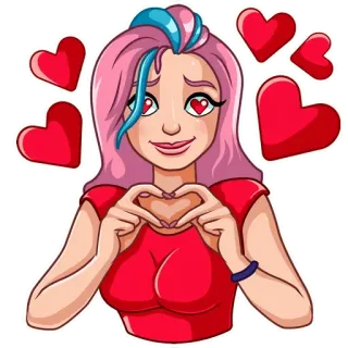🥰 hati, cinta, gadis, wanita, romantis, kasih sayang telegram sticker