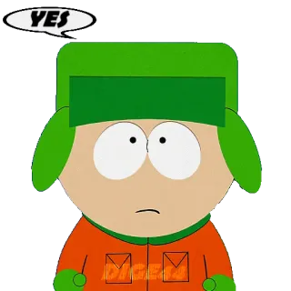 👍 Kyle Broflovski South Park YES การ์ตูน, เซาท์พาร์ค, ไคล์ โบรฟลอฟสกี้, ใช่, อนิเมชั่น telegram sticker