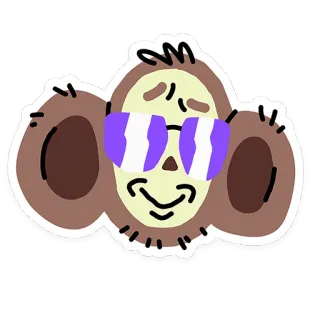 😎 Affe, Brille, Tier, Cartoon, Cool, Aufkleber telegram sticker