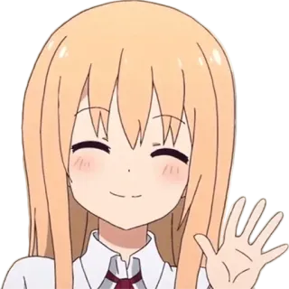 😄 Anime, Ragazza, Carina, Che saluta, Cartone animato telegram sticker